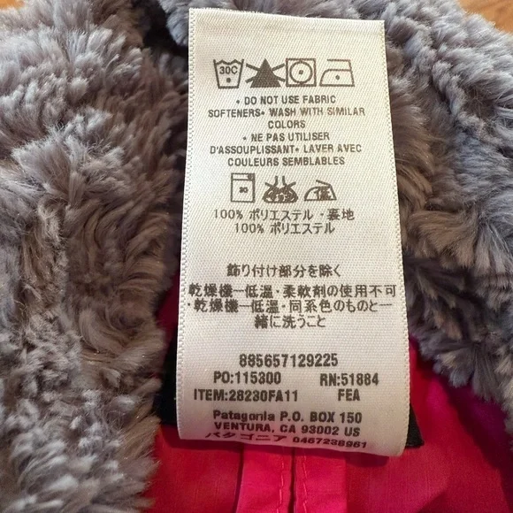 Patagonia Pelage Faux Fur Jacket Women’s Size Small Gray/Pink Full Zip/Snap - Picture 2 of 12